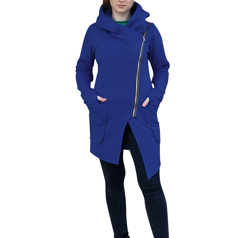 Осень Зима Повседневное молния куртка с капюшоном толстовки Толстовка Мода плюс размеры теплая верхняя одежда пальто SJ1127V