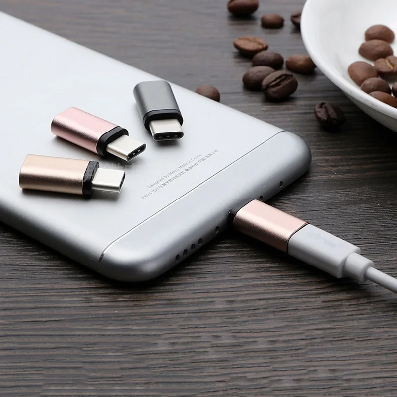 5 шт. Alu mi nium type C к cro USB зарядное устройство адаптер для xiaomi a1 5X samsung s8 + note 8 a3 a5 a7 2017