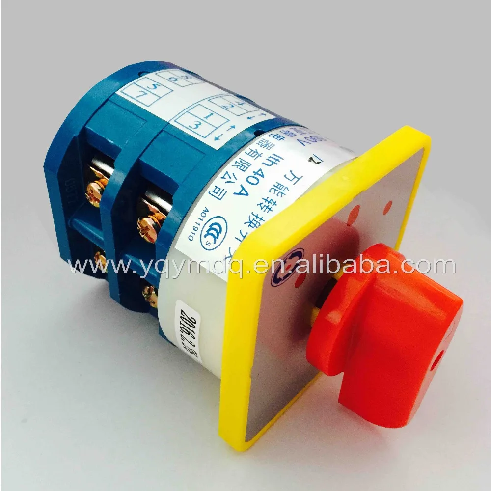 

Rotary switch 3 postion 550V 40A 2 poles red dot LW5-40/2 main universal changeover switch manual silver contact use for boat