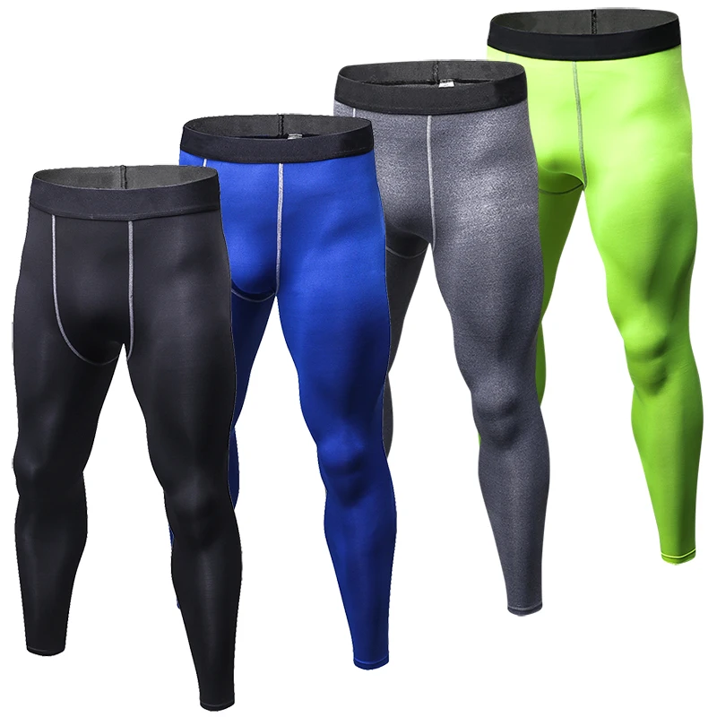 

New Men Pro Fitness Leggings Tights Stretch Training Pants Quick Dry Sportpants Man Male Leggins Riding Running Trousers hombre