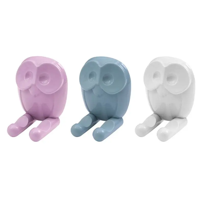 

Cartoon Owl Toothbrush Hook Holder Stand Rack Wall Mounted Socket Plug Self Adhesive Bedroom Storage Organizer