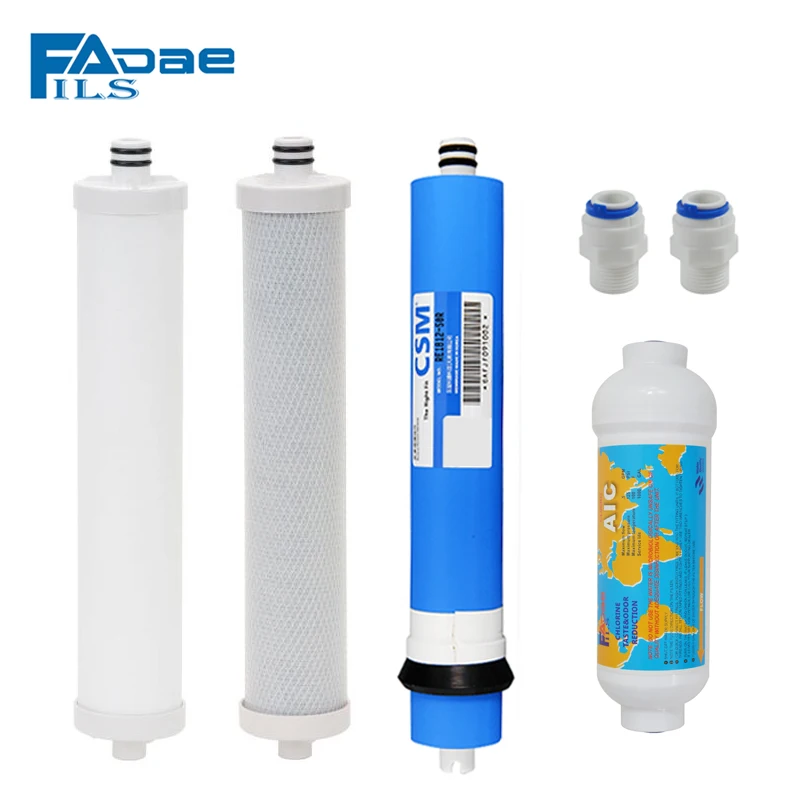 

Culligan AC-30 Reverse Osmosis System Compatible Replacement Cartridge & Membrane 4 PCS with 3/8" QCx1/4" female thread adapter
