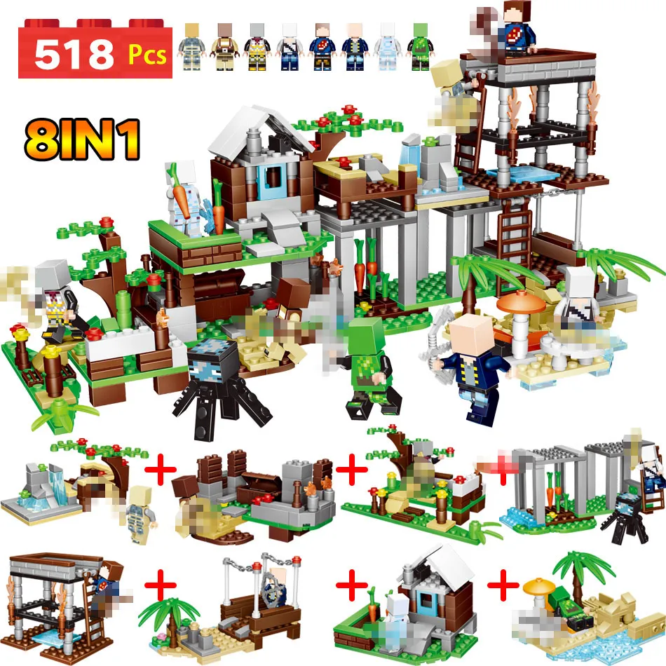 

Technic Blocks Farm Series Compatible LegoINGLYS Minecrafted Action Figures DIY Bricks Guard Educational Fun Toys For Children