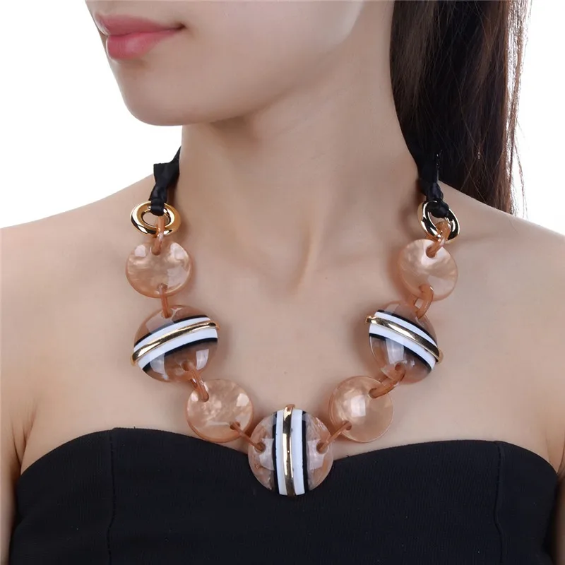 Богемное эффектное ожерелье модное для женщин воротник Большая цепочка нагрудник чокер массивное ожерелье s& кулоны ювелирные изделия - Окраска металла: N0012577