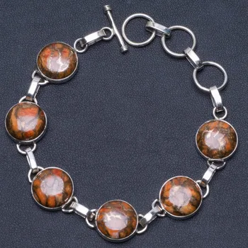 

Natural Variscite 925 Sterling Silver Bracelet 7-8 1/4" P2078