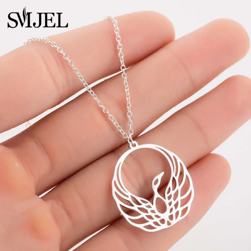

SMJEL Fashion Animal Jewelry Bohemia Bird Pendants Necklaces Collares Bird Phoenix Necklace Handmade Gift For Fans