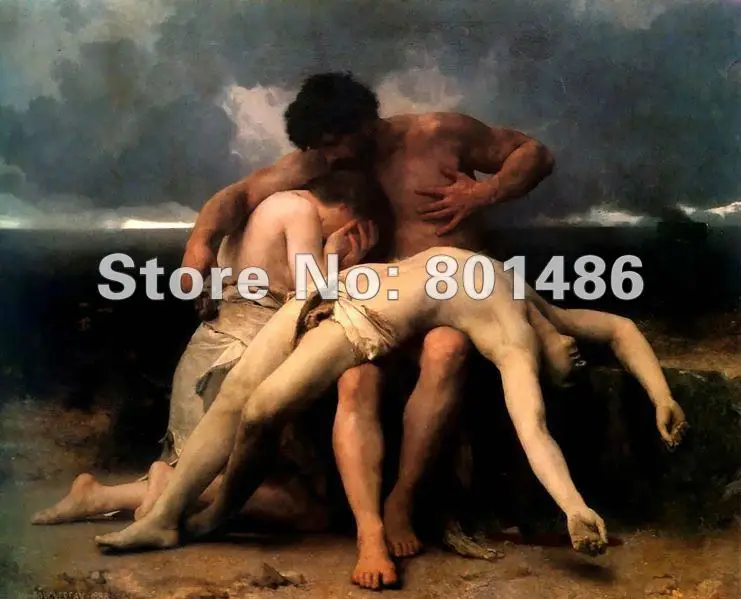 The First Mourning by William Adolphe Bouguereau Handmade World Classic Oil painting Famous Art Reprodurctions for Home Decor | Дом и сад