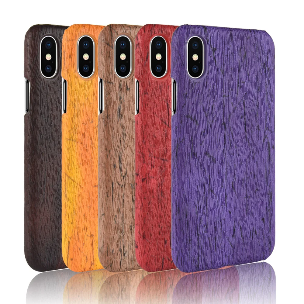 

For iphone X Case Hard PC+PU Leather Retro wood grain Phone Case For iphone X Cover Luxury Wood Case for iphoneX