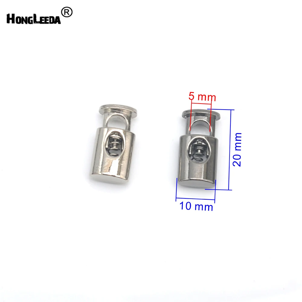 

30pcs/lot oval metal alloy stoppers toggle cord locks Drawstring lock 5mm one hole shiny silver, black STP-004