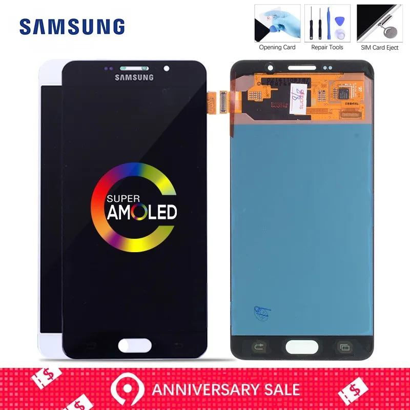 

5.5'' Original super AMOLED LCD for SAMSUNG Galaxy A7 2016 Display LCD Touch Screen A7100 A710F A710 Digitizer Replacement