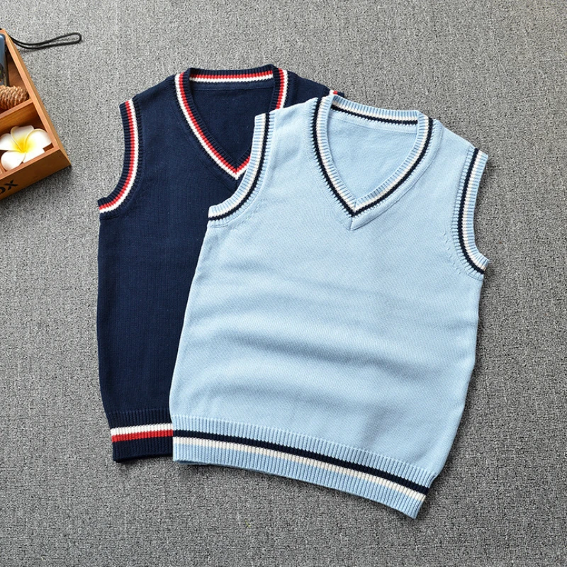 

Fashion Women Basic Casual Sleevelss Sweater Vests 2018 Autumn Winter New Arrival Female V-neck JK School Uniform Sweaters