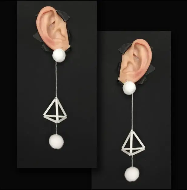 

Minimalist minimalist designer original custom hand made stereo hollowed triangle geometry 925 pure silver earring ear clip