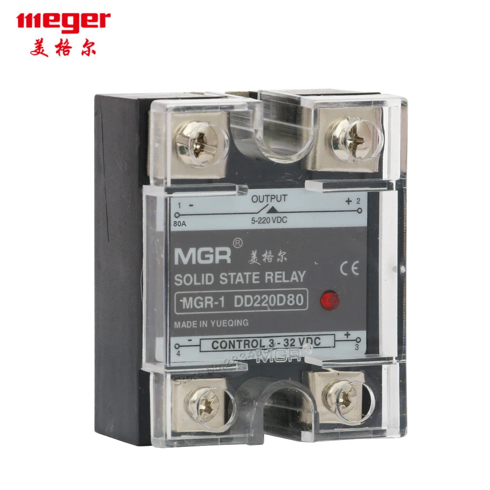 80A 100A твердотельные реле 24V DC выход 3-32V в 5-220V модуль переключатель SSR MGR-1 DD220D80 |
