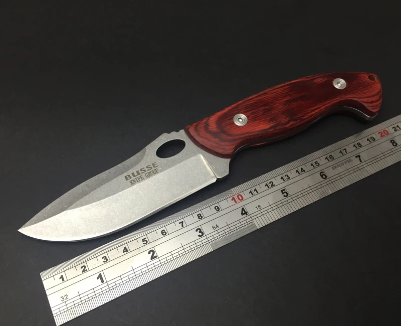 High quality Busse hunting knife,Camping Knives tools,Color Wood handle