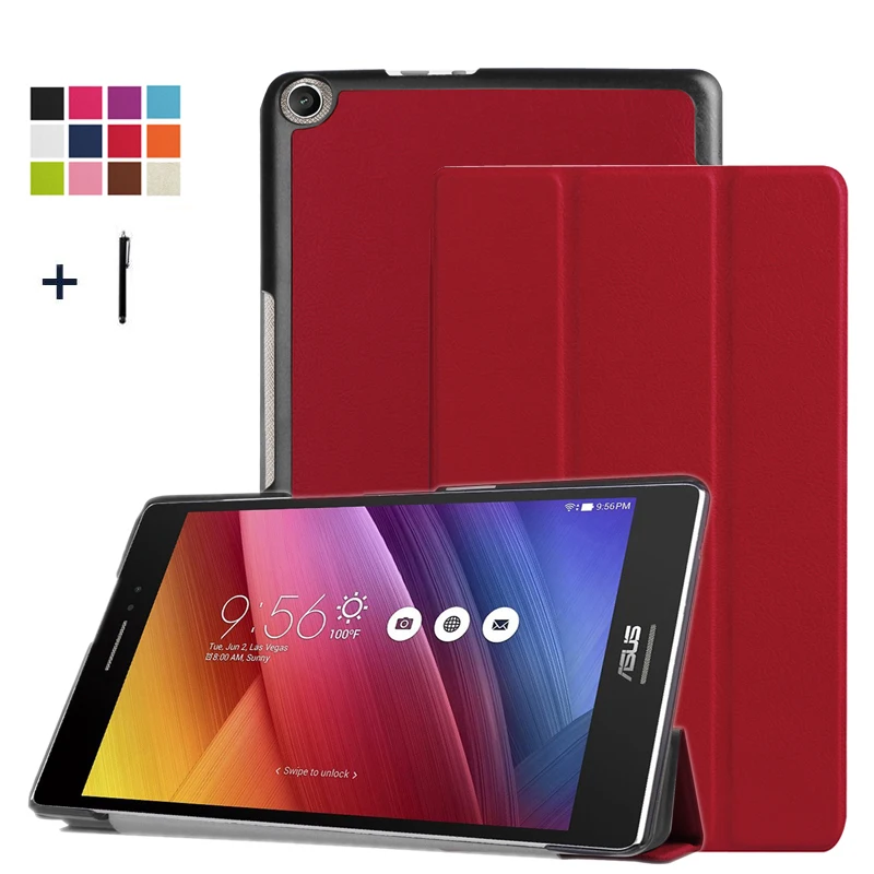 

for Asus ZenPad 8.0 Z380 Z380C Z380KL Case Flip Cover for Asus ZenPad 8.0 Z380 Tablet 3 Fold Stand Leather Fundas Shell+Stylus