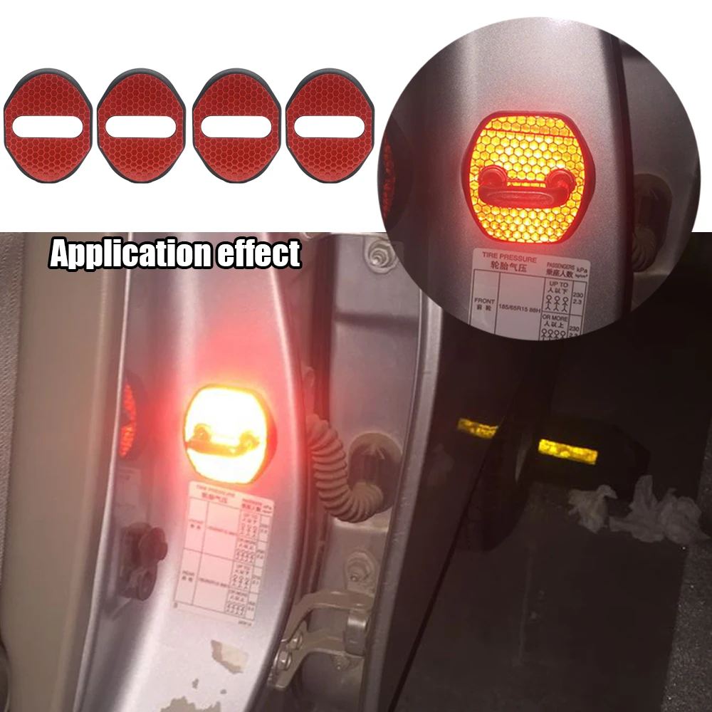 Car Door Lock Cover Buckle Sticker Protector Cover For Mitsubishi Outlander 2006 To 2012 For Pajero Plastic 4pcs Car Styling 12