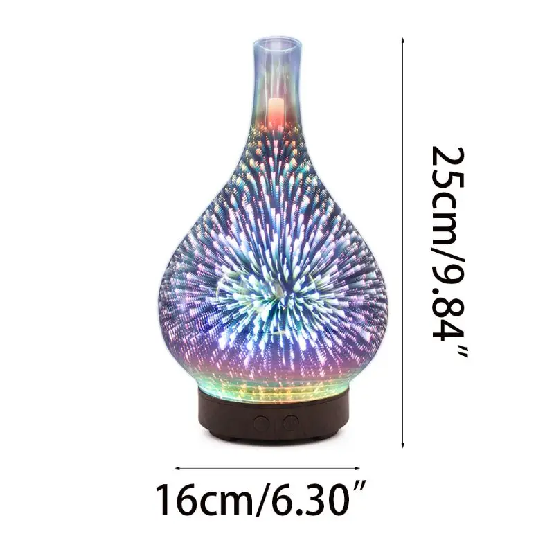 

3D Firework Night Light Ultrasonic Essential Oil Diffuser AU US UK EU Aroma Aromatherapy Fine Fog Humidifier Anti Slip Base Room