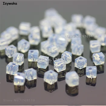 

Isywaka 980pcs Cube 3mm Milky White Color Square Austria Crystal Beads Charm Glass Beads Loose Spacer Bead DIY Jewelry Making