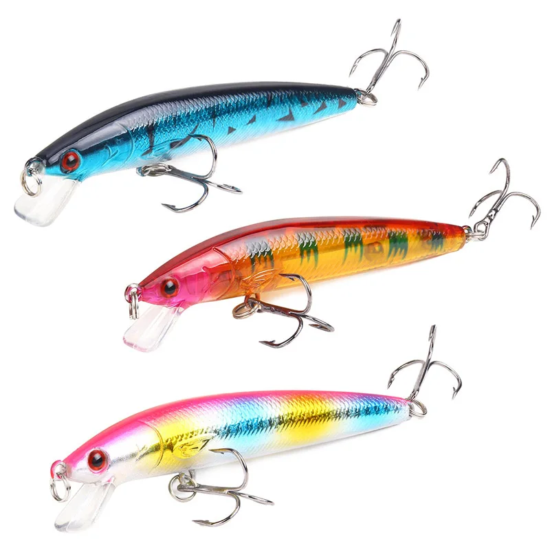 

2019 Hot Sale Plastic High Simulation Artificial Fishing Lure Minnow Bait with 3D Eyes Hooks Outdoor Sports Fishing Fake Lures