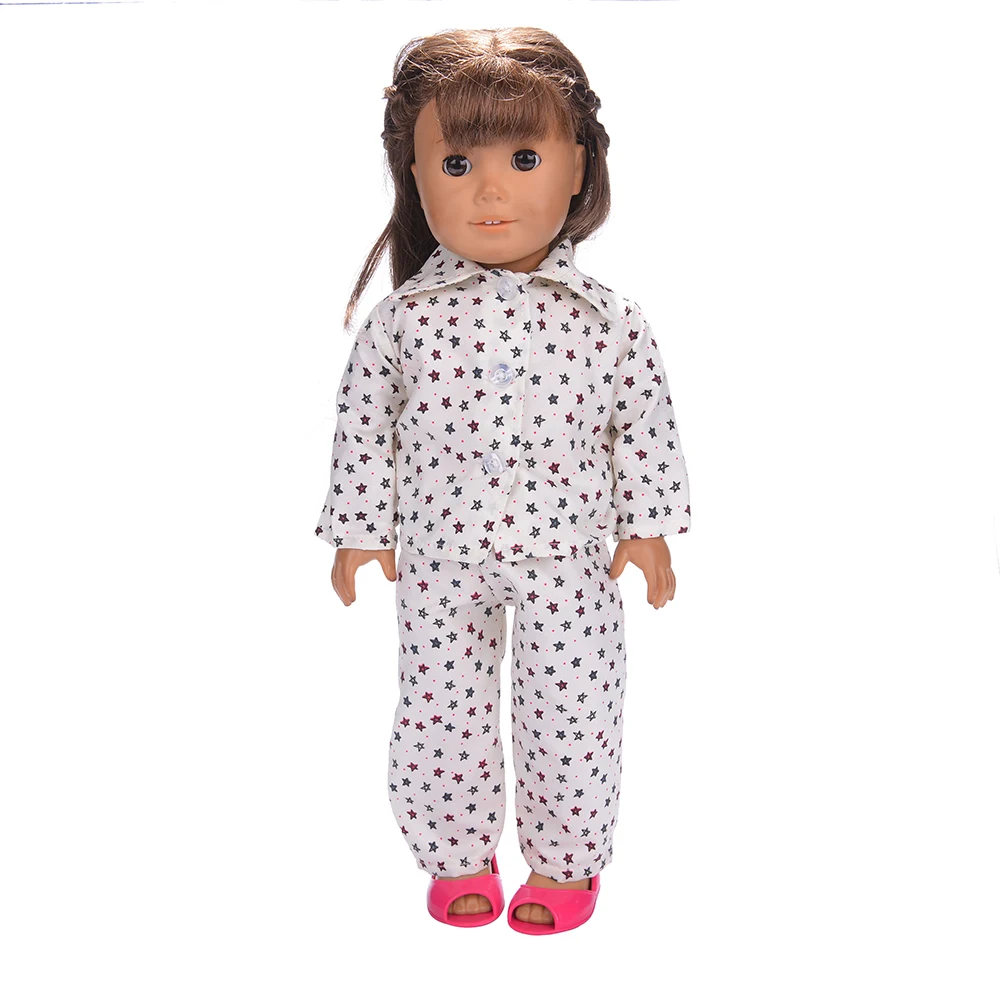 

Lovely pajamas set Doll Clothes Wear fit 18 inch American Children best Birthday Gift N542