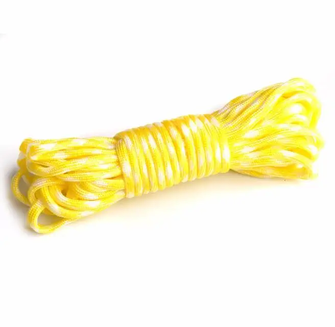 Yellow Паракорд 550 парашютный шнур диаметр 4 мм мил спец Тип III 7 стенд скалолазание кемпинг веревка для выживания - Цвет: Yellow