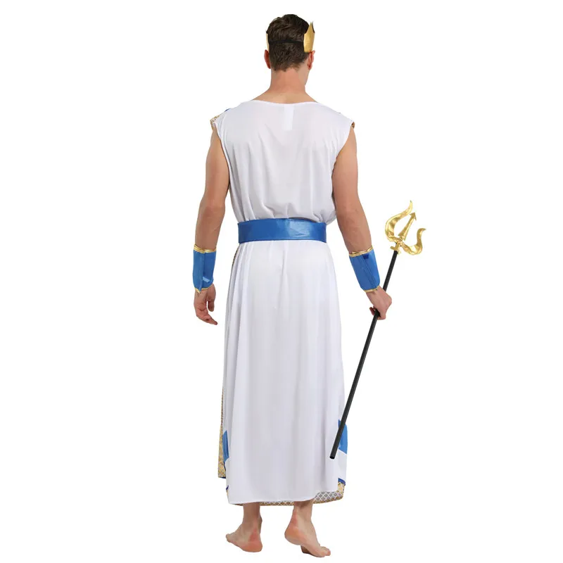 Men Greek Mythology Neptune Poseidon Halloween Costume+ 
Zeus Carnival Purim Masquerade Party Dress image 5
