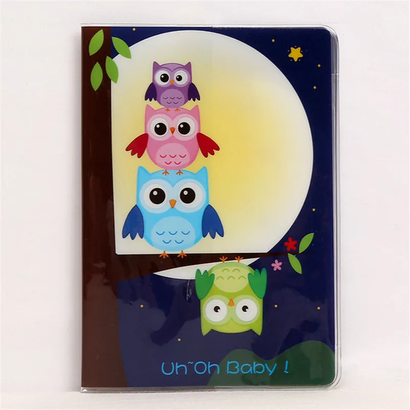 

2017 New Fashion Passport Cover Documents Bag Cartoon Owl PVC Passport Hoders Travel Pouch ID Card Package Case for Men Women