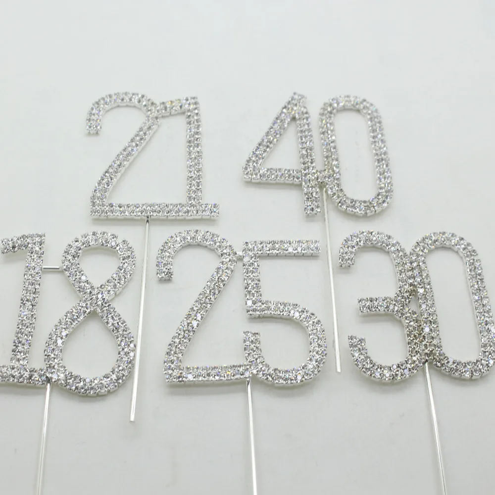 

ZMASEY 2018 New 1pcs/card Cake Topper Wedding Cake decoration favor Supplies Crystal Rhinestoe Silver new design Brilliant