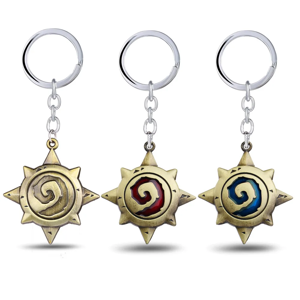 

2019 Hot Hearthstone LOGO Keychain Blizzard warcraft legend Keyring Metal Key Holder Pendant Men Jewelry Game Accessories Gift