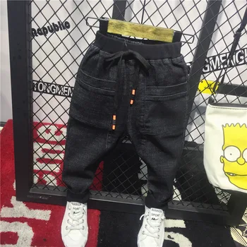

Retail 2018 Kids Boys Jeans Pants Autumn Fashion Designer Trousers Cartoon Boy Denim Pants Casual Jeans for 2~6years