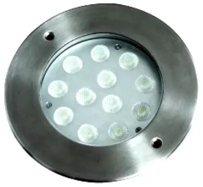 12 Вт светодиодный подземный свет, с оптическим объективом IP 67304 крышка из нержавеющей стали, ПВХ embeded части