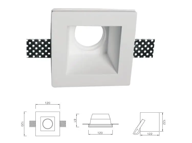 

Special and cool gypsum light, paintable plaster trimless down light, Recessed spot light with LED bulb 5W, LED light for indoor