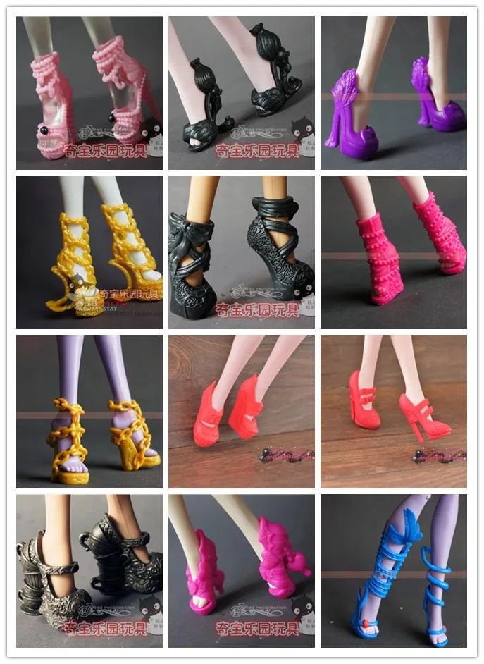 

5 pairs / lot New Fashion Shoes for Monster High Orignal Doll girls gifts Christmas gifts Wholesale
