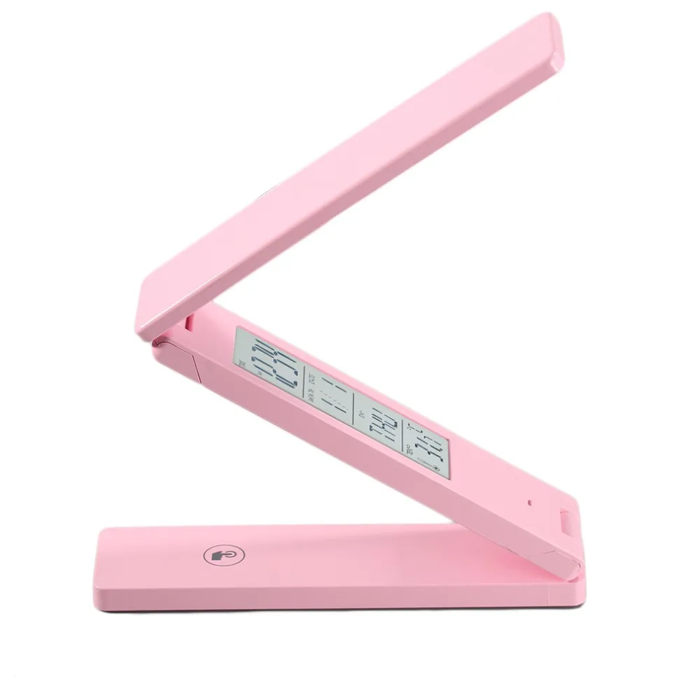 Folding LED table lamp Led rechargeable desk lamp eye protection mini portable LED light With Calendar alarm colck