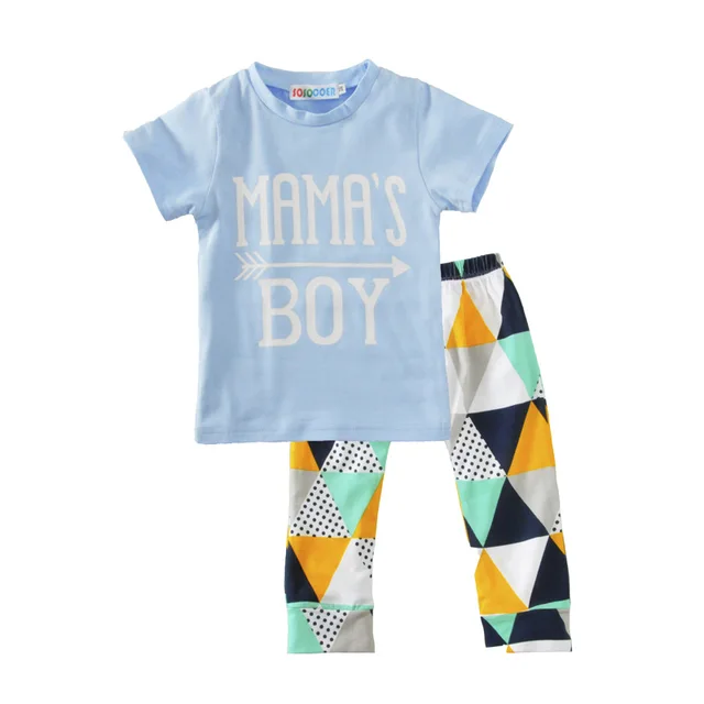Mama's boy Outfit sets 2019 Summer Newborn Baby boy girls clothes Short