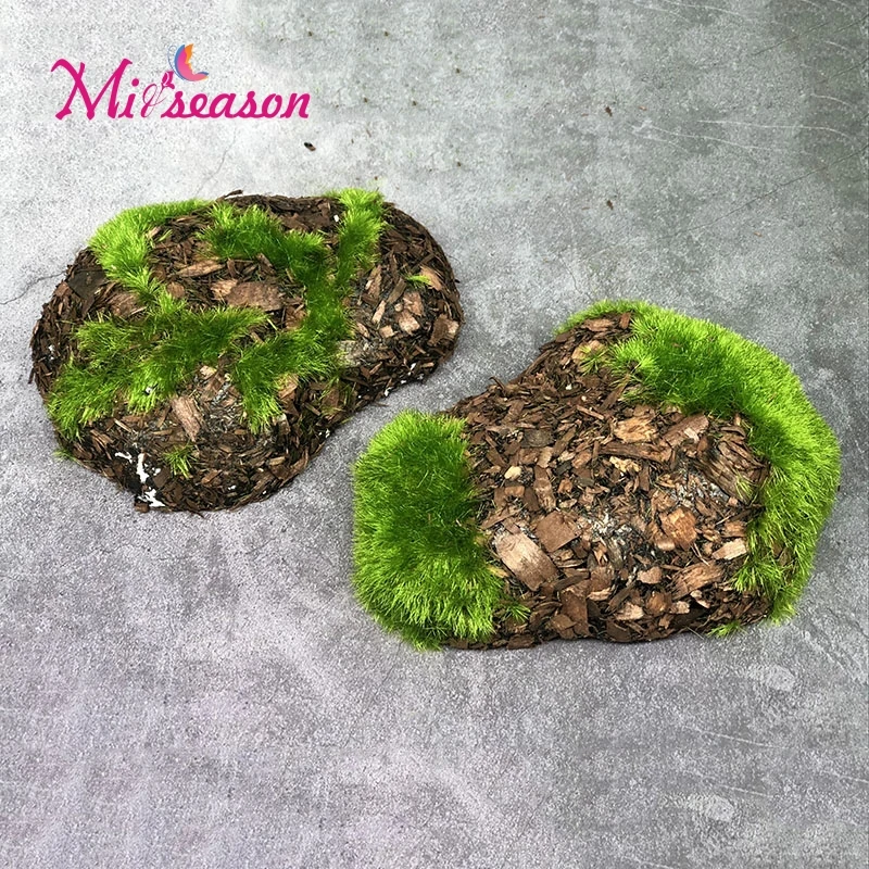 Artificial Moss Stones Grass Fake Rocks Mini Green Plant Landscape Home Garden