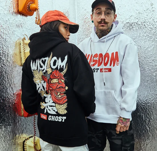 

Mr.nut Harajuku Tide brand hooded plus velvet cartoon print hoodie men and women jacket lovers hoodie