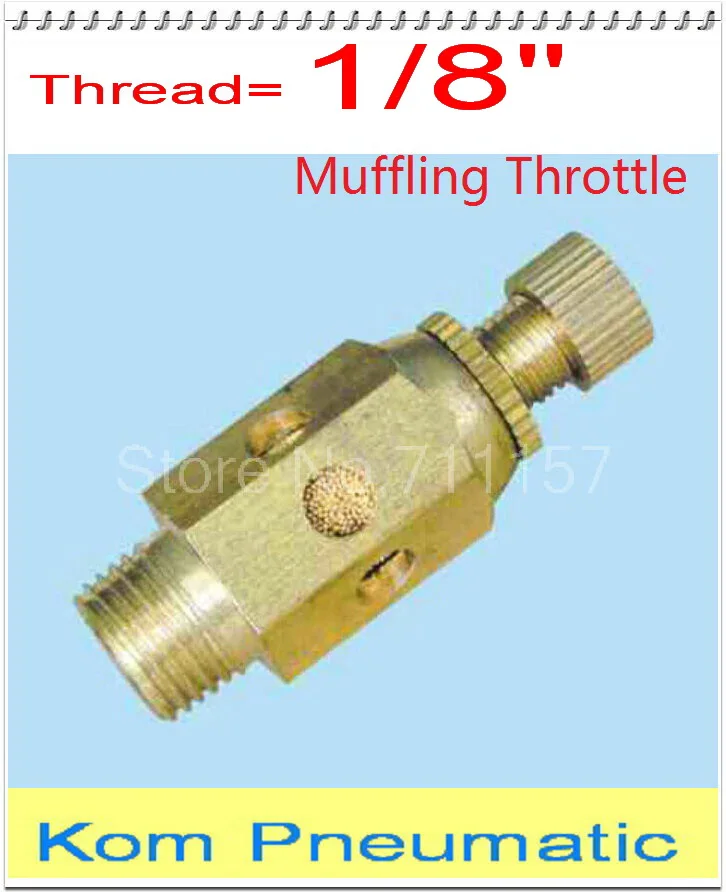 2pcs 1/8" Pneumatic Brass Adjustable Muffler Exhaust Muffling Throttle