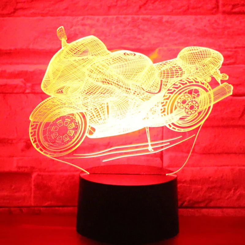 

3D LED Night Light Motorcycle with 7 Colors Light for Home Decoration Lamp Amazing Visualization Optical Illusion Awesome