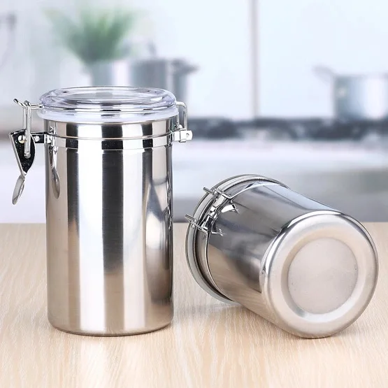 para castigar mostrar Tomar represalias Utensilios de cocina de acero inoxidable, tarro sellado para almacenamiento  de alimentos, tarros para café, frutas secas, leche, té, soportes de  metal|keeper| - AliExpress