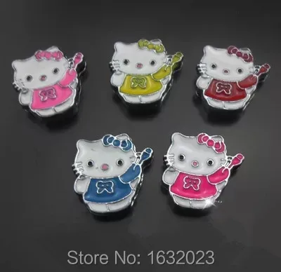 

Hot!! 20PCS/Lot 8MM hello kitty slide charms Fit for 8mm wristband or belt ,Wholesale SC42