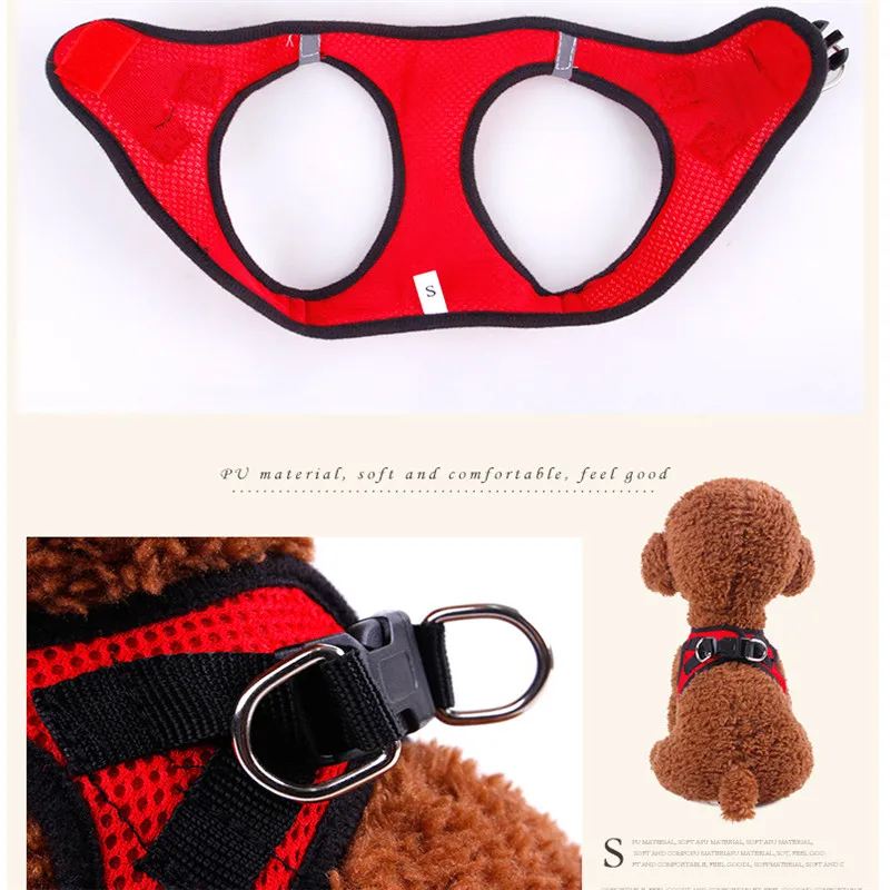 

Dog Harness Nylon Mesh Vest Soft Comfort Harness Dogs Puppy Cat Collar Pets Chest Strap Leash XS-XL