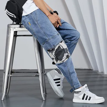 

Sweatpants Top Selling Cargo Pants Loose 2019 Men Joggers Hip Hop Harem Streetwear Trousers Popular Cowboy Cotton Elastic Waist