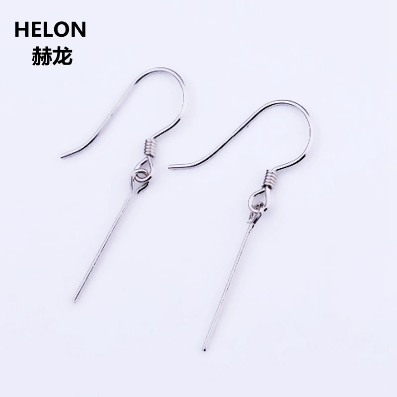 

925 Sterling Silver Women Hoop Earrings 5-10mm Pearl or Round Bead Semi Mount Earrings fit Amber Turquoise Setting Wholesale