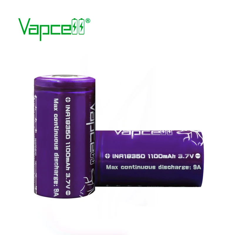2 шт. VAPCELL INR18350 1100 мАч литиевая аккумуляторная батарея непрерывная 9A электронная E-CIG дыма vs keeppower IMR 18350