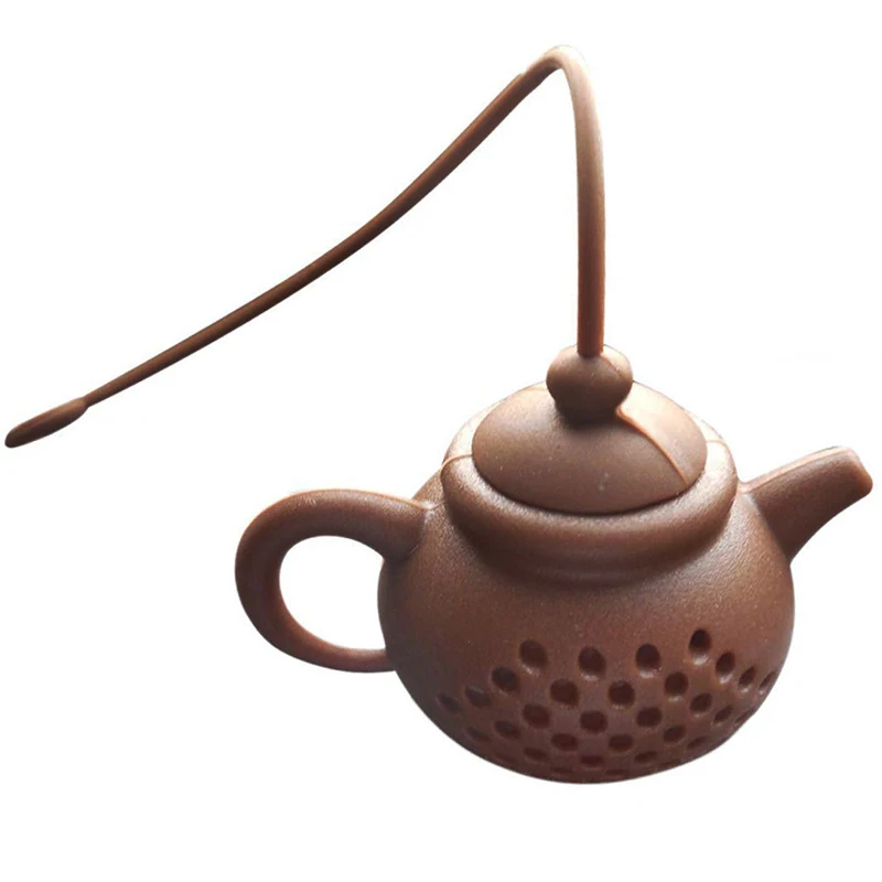 Чайный горшок-форма для заварки чая силиконовый пакетик для чая лист фильтр диффузор ситечко для чая для пивоваренное устройство Принадлежности для чая кухонные инструменты - Цвет: Коричневый