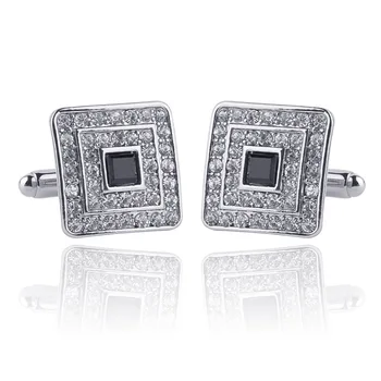 High Quality Wild Rhinestone Square Cufflinks