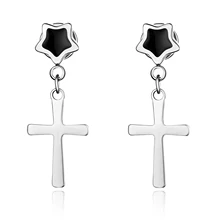 BONISKISS Classic Cross Stud Earring For Men Lady's Jewelry Cute Heart & Star Pattern Unique Stainless Steel Earrings For Women classic heart pattern bracelet for women
