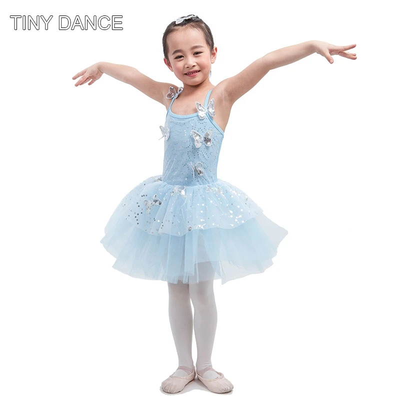 

Girls Ballerina Dance Costume Ballet Tutus Blue Sequin Dress for Performance Stage Show Costumes for Kids Dancing Dress 16080