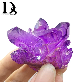 

46g Purple Aura Bismuth Titanium Coated Quartz Crystal Cluster Drusy Specimen Angel Aura Cluster Home Decoration